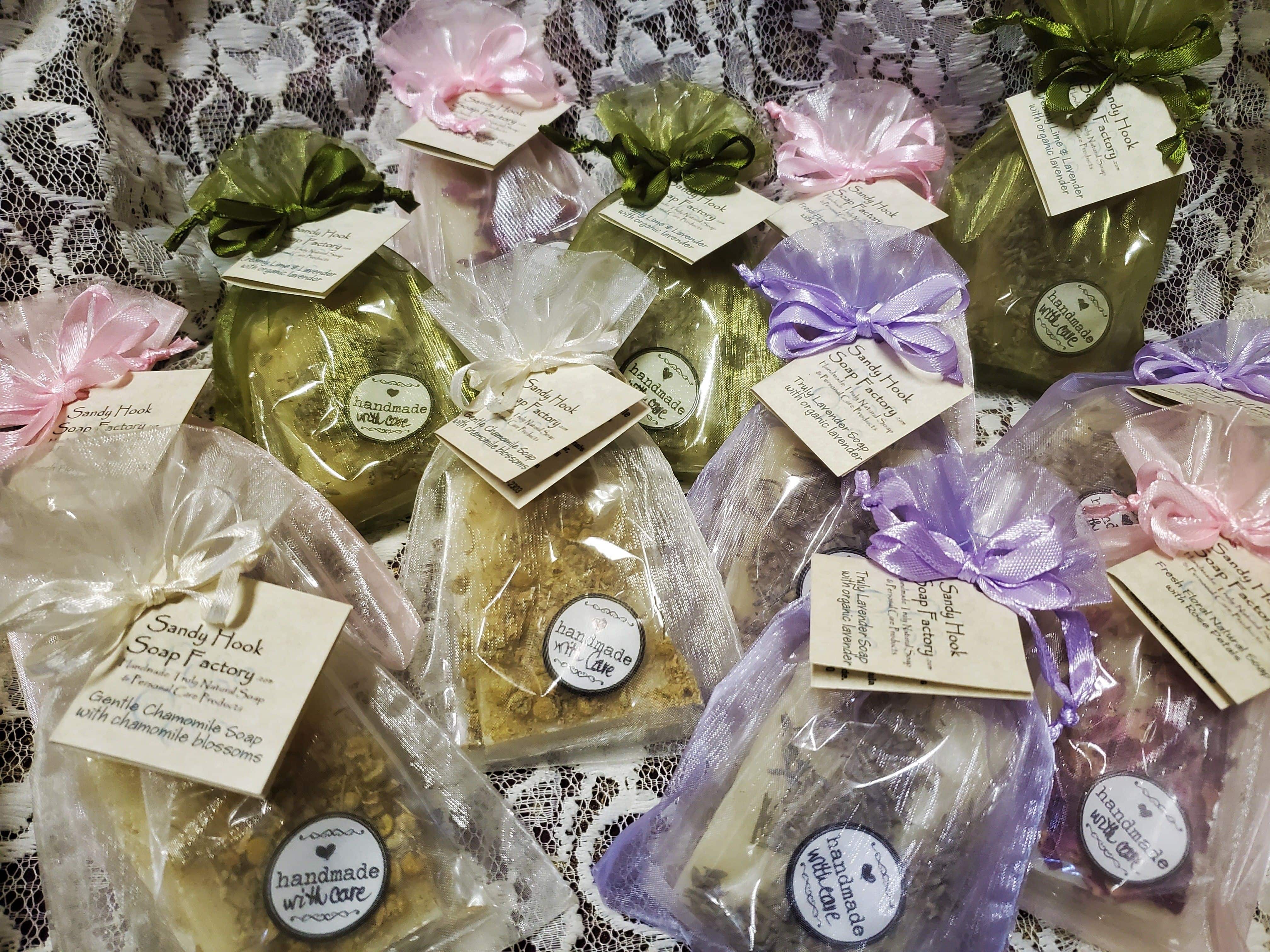 We make beautiful little soap favour gifts with organic botanicals for all occasions including shower and wedding favours.  Handmade with care in Manitoba.