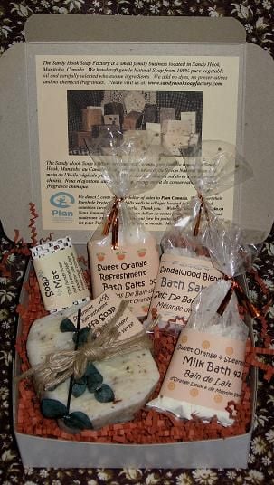 We make several varieties of gift collections for the bath lover in your life!  Lovely selection for every taste and skin type.  Handmade with care in Manitoba.